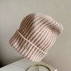 加大版型毛线帽米色麻花针织，显脸小女士冬季保暖滑雪帽户外帽子