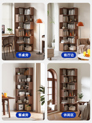 定制书架置物架落地家用客厅转角书柜一体靠墙实木儿童卧室墙角收