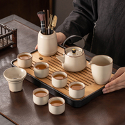 汝窑茶具套装家用陶瓷茶壶盖碗2023轻奢高档泡茶神器茶杯茶盘