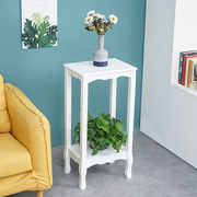 欧式实木花架白色简约单个省空间架落地客厅花架吊兰绿萝室内木质