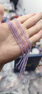 2MM 3MM天然水晶 紫罗兰色紫水晶刻面散珠半成品手链项链配珠配件