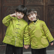 儿童唐装冬季男女童拜年服宝宝中国风，棉服外套兄妹装复古棉衣童装