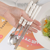 餐具套装一人用筷子勺子套装，便携式筷勺套装，304勺子套装叉勺套装