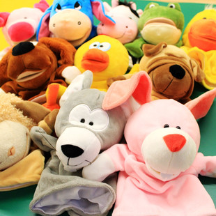 农场动物系列奶牛兔子老鼠手偶公仔，手套玩具幼儿园表演儿童讲故事
