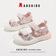abckids儿童沙滩凉鞋女童休闲软底，公主风校园运动跑步鞋子夏季新