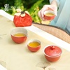台湾陆宝便携泡茶旅行茶具富贵石榴快客杯一壶两杯陶瓷水果茶具