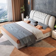 现代简约软包床1.5米储物皮床双人床轻奢主卧1.8皮艺床婚床