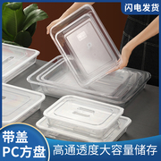亚克力透明长方形托盘卤菜凉菜盘，展示盘商用熟食，塑料方盘盒子盘子