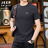 jeep吉普短袖t恤男士夏季薄款宽松圆领体恤品牌休闲运动半袖上衣