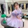 女童公主裙2023韩版夏季小女孩洋气短袖蓬蓬，网纱仙女连衣裙潮