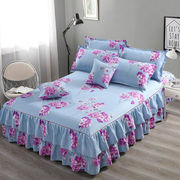 家纺床裙式单件床单席梦思，床罩床套保护防滑1.5m1.8米床红色之恋