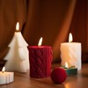 CHICROSE毛线柱苹果圣诞树蜡烛红白绿色礼盒套装烛光晚餐浪漫装饰
