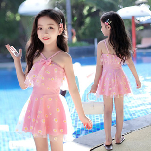女童泳衣t连体裙式681012岁女生款，儿童网红洋气夏季海边游衣