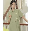 新中式少女学院风学生礼服旗袍假两件复古国风气质连衣裙夏季