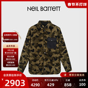 NEIL BARRETT/尼奥贝奈特2023秋冬男式迷彩长袖羊毛衬衫外套