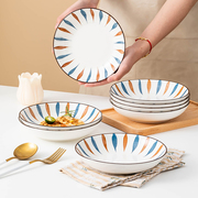 日式盘子家用陶瓷高温釉下彩，餐盘创意瓷盘水果盘个性菜盘餐具