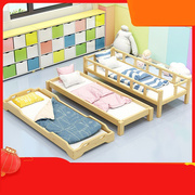 幼儿园加粗加高专用床，托管班小学生午睡床儿童，全实木质叠叠床小床