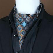 韩版男士领巾潮英伦复古西装，丝巾衬衫领口，巾秋冬季棉印花商务围巾