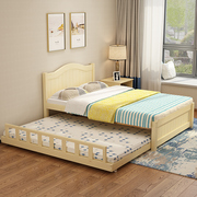 拖床全实木松木单人床双r人床架现代简约1.2榻榻米床1.8米无床头