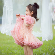 法国tutu裙女童蓬蓬裙公主，裙儿童花朵裙子婴儿，连衣裙网红炸街童装