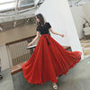 跳舞裙子连衣裙舞蹈裙大裙摆双面穿540度双色红黑色新疆雪纺长裙