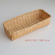 手艺人手作竹制品竹编器皿长形，收纳筐餐具筷子茶叶，包小物(包小物)收纳盒