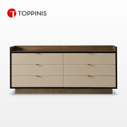Toppinis轻奢卧室电视柜简约现代客厅餐边柜实木地柜储物收纳柜子