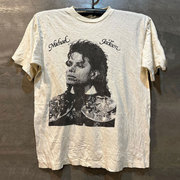 迈克尔杰克逊趣味创意人像，潮牌印花短袖美式高街vintage古着t恤潮