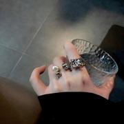 食指戒指女夸张大个性2023年潮，小众设计高级感戒时尚珍珠饰?