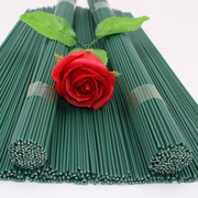 2号铁丝花杆手工制作花杆玫瑰丝网花皱纹纸手工花DIY胶包绿色花杆