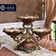 欧式复古多层干果盘分格创意，糖果盘家用美中式客厅茶几摆件装饰品
