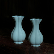 孟玉松大师仿古汝窑中式创意现代花瓶插花卧室，家居装饰品瓷器摆件