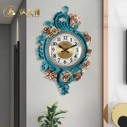 欧式钟表挂钟客厅家用时尚，轻奢现代创意复古田园卧室装饰时钟壁挂
