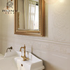 法式海基布瓷砖奶油白复古卫生间花砖厨房浴室瓷砖厕所防滑地砖