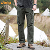 jeep吉普夏季军(夏季军，)绿色美式工装长裤，男士潮牌宽松大码户外休闲裤子