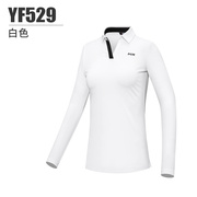 韩国高端高尔夫球女装，长衫服装秋冬季高弹衣恤服领运袖动服
