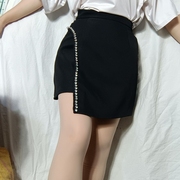 香风镶钻半身裙时尚黑色短裙2023秋冬设计感小众高腰