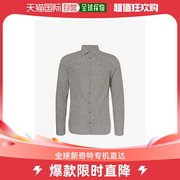 香港直邮潮奢 Armani 男士一字领弧形下摆下摆常规版型棉质衬衫