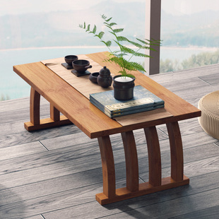 中式飘窗小茶几榻榻米，简约窗台阳台楠竹茶桌，矮桌地毯小型桌子坐地