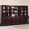 实木书柜中式书橱书架组合明清仿古风格榆木雕花置物架展示架家具