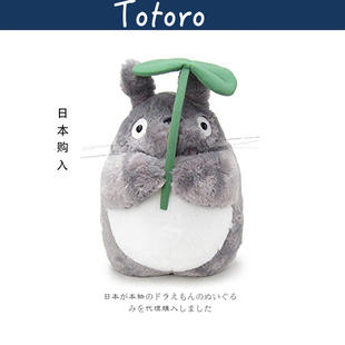 日本totoro玩偶宫崎骏正版荷叶，龙猫多多洛公仔，抱枕毛绒玩具