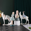 欧式创意骑马女孩树脂家居摆件生日礼物儿童房装饰软装工艺品摆件