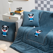熊猫加厚两用抱枕被子汽车办公室午睡枕沙发车载折叠靠垫被二合一