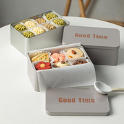 饼干盒简约原色ins风，铁盒烘焙马口铁，曲奇甜品盒子饼干包装盒