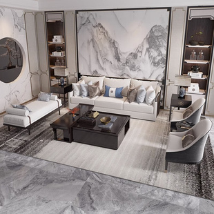 设计师新中式实木沙发组合轻奢现代禅意样板房客厅高档家具定制