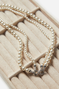 wsp06261茉莉雅集进口空运优雅水晶珍珠，叠戴双层八字扣项链女