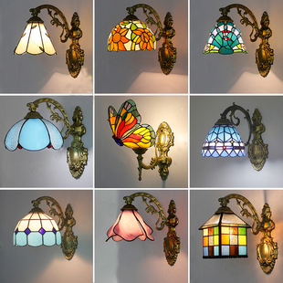 美式壁灯北欧复古卧室床头灯，欧式客厅创意过道壁灯，洗手台镜前灯具