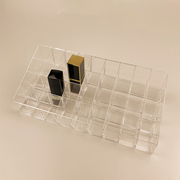 透明口红收纳盒塑料格子桌面整理收纳盒护肤品置物架化妆品收纳盒