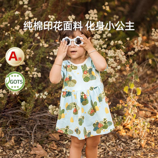 美国applepark婴儿衣服春夏宝宝连衣裙，儿童荷叶背心裙宝宝公主连