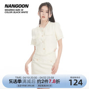 nangoon小香风套装，原创半裙春夏甜辣炸街小个子，气质短袖上衣